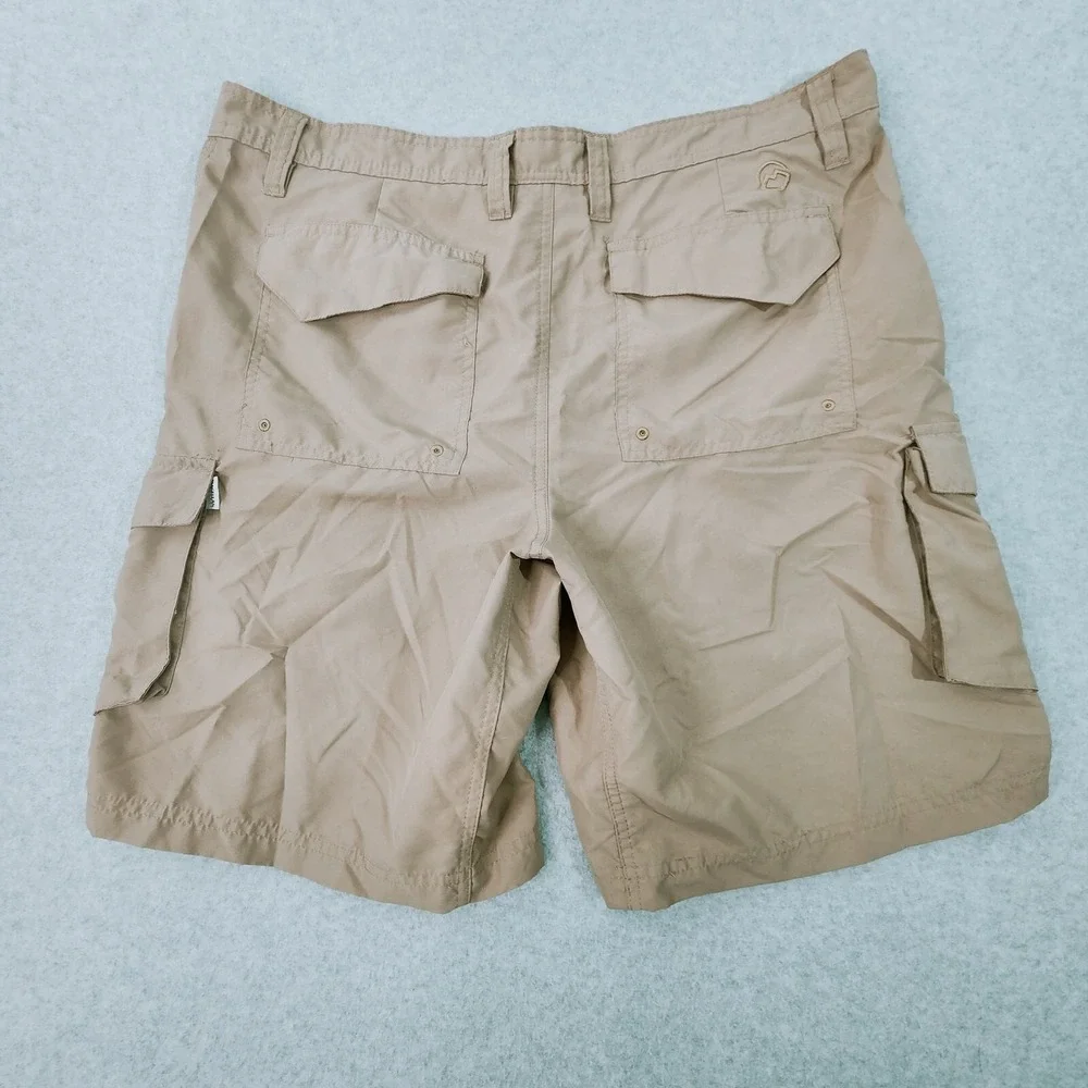 Magellan Outdoors Cargo Shorts Men 38 Tan Fishing Water Repellent 6-Pocket Sport